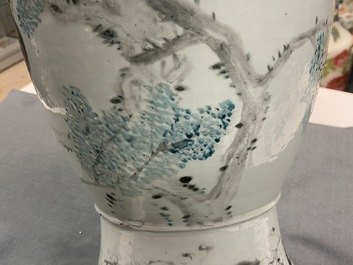 A Chinese qianjiang cai vase with butterfly-shaped ornaments, 19th C.